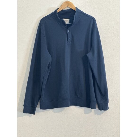 Goodfellow & Co. Pullover Sweatshirt Mockneck Men's 1/4 Buttoned Long Sleeve XXL - Picture 2 of 6
